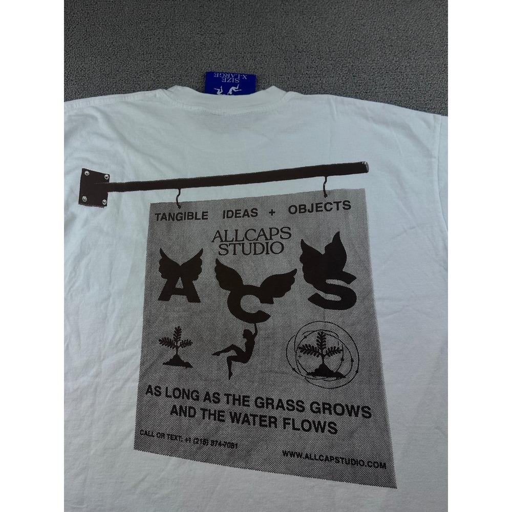 Allcaps Studio T-Shirt Men XL White Long Sleeve Tangible Ideas Sign Print Art - Picture 5 of 8